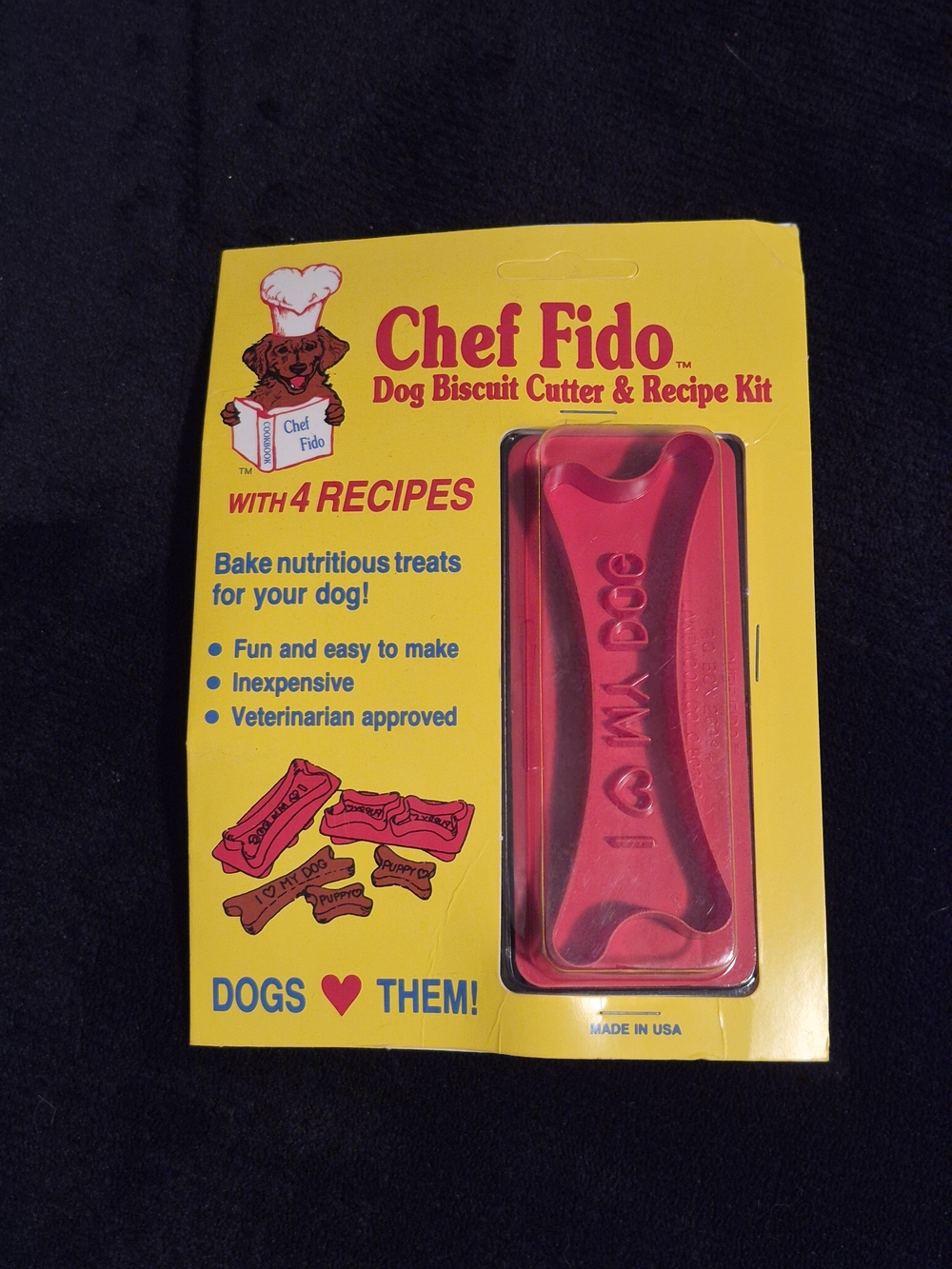 Pink Dog Bone Biscuit Cutter & Recipe Kit
